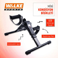 Walke Mini 120 kg Kapasiteli Yatay Kayışlı Kondisyon Bisikleti Siyah