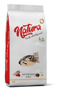 Natura Somonlu-Hamsili-Üzümlü Kısırlaştırılmış Az Tahıllı Yetişkin Kedi Maması 2.25 kg