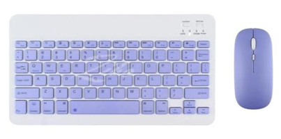 Apple iPad Air 4. Nesil 10.9" Sessiz Mor Kablosuz Klavye Mouse Seti