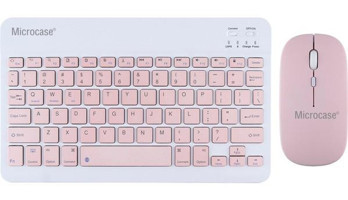 Microcase AL3476 Sessiz Pembe Kablosuz Klavye Mouse Seti