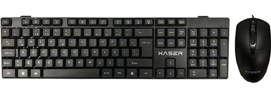 Xaser KM-881 Siyah Kablolu Klavye Mouse Seti