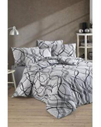 Çeyiz Diyarı Yanko Pamuklu 4 Mevsim 200 x 220 cm Çarşaflı Çizgili Çift Kişilik Nevresim Takımı Çok Renkli