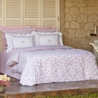 Karaca Home Versay Pamuklu 4 Mevsim 200 x 220 cm Çarşaflı Desenli Çift Kişilik Nevresim Takımı Pembe