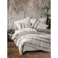 Cotton Arlo Pamuklu 4 Mevsim 200 x 220 cm Çarşaflı Desenli Çift Kişilik Nevresim Takımı Kahverengi