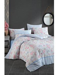 Çeyiz Diyarı Lucia Pamuklu 4 Mevsim 200 x 220 cm Çarşaflı Çiçekli Çift Kişilik Nevresim Takımı Çok Renkli