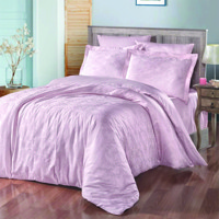 Maxstyle Katya Saten 4 Mevsim 200 x 220 cm Çarşaflı Desenli Çift Kişilik Nevresim Takımı Pudra
