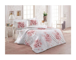 Kristal By Taç Henna Pamuklu 4 Mevsim 200 x 220 cm Çarşaflı Desenli Çift Kişilik Nevresim Takımı Pudra