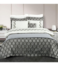 Schafer Nora Pamuklu 4 Mevsim 200 x 220 cm Çarşaflı Desenli Çift Kişilik Nevresim Takımı Gri