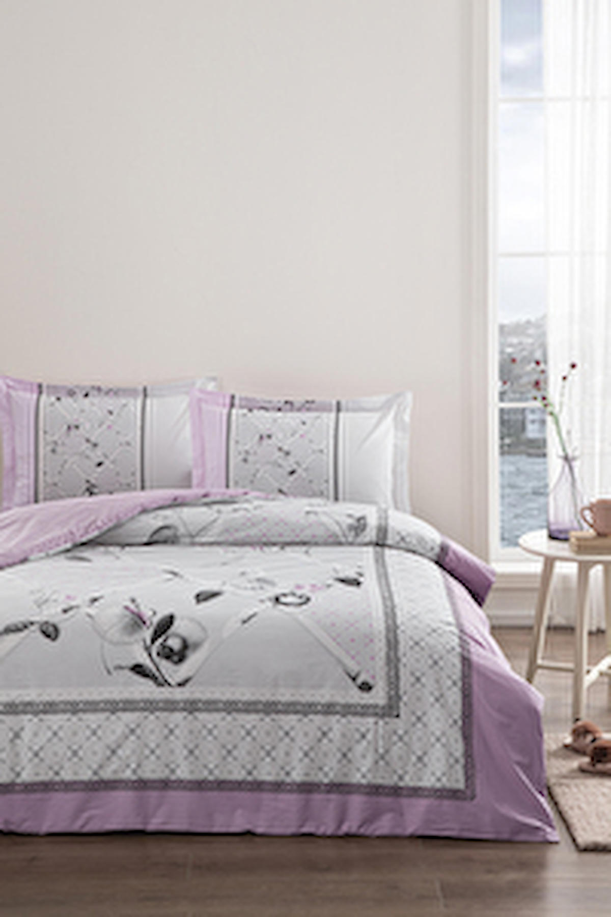 Özdilek Camelia Pamuklu 4 Mevsim 200 x 220 cm Çarşaflı Desenli Çift Kişilik Nevresim Takımı Çok Renkli