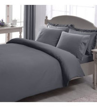 Taç Stripe Pamuklu 4 Mevsim 200 x 220 cm Çarşaflı Düz Çift Kişilik Nevresim Takımı Gri