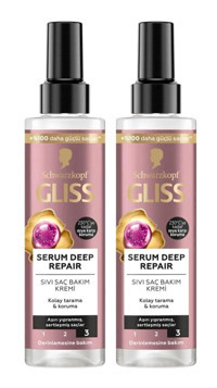 Gliss Serum Deep Repair Hint İnciri - Protein Kompleksi Etki Tüm Saçlar İçin Durulanmayan Unisex Saç Kremi 2x200 ml
