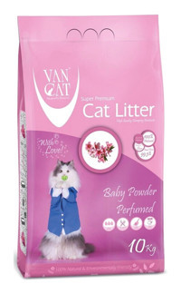 Vancat Pudra Kokulu Topaklanan İnce Taneli Bentonit Kedi Kumu 10 kg