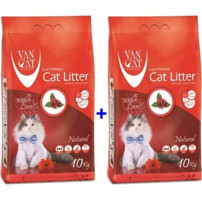 Vancat Naturel Topaklanan İnce Taneli Bentonit Kedi Kumu 2x10 lt
