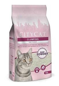 City Cat Bebek Pudralı Topaklanan İnce Taneli Bentonit Kedi Kumu 10 lt