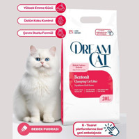 Dream Cat Bebek Pudralı Topaklanan İnce Taneli Bentonit Kedi Kumu 20 lt