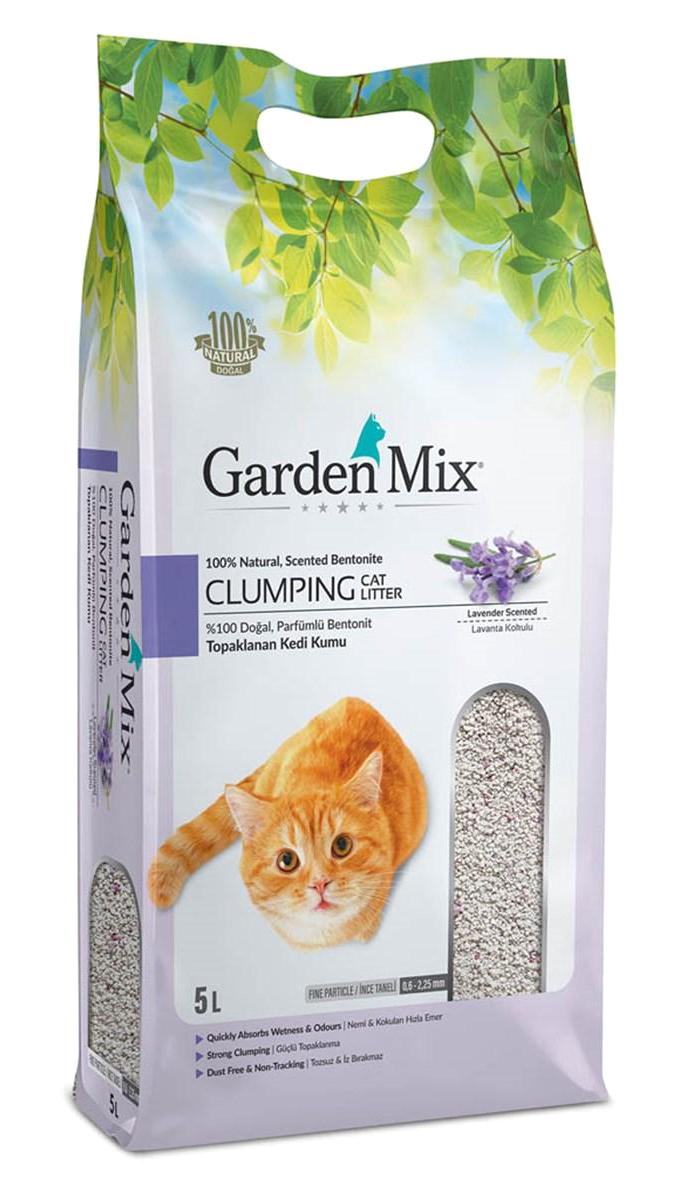 Gardenmix Lavanta Kokulu Topaklanan İnce Taneli Bentonit Kedi Kumu 5 lt