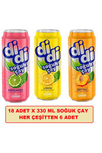 Çaykur Didi Bergamotlu-Limonlu-Şeftalili Soğuk Çay 18×330ml