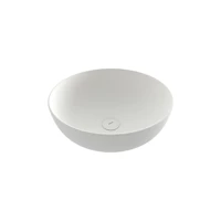Bocchi Slim Line Modern Tekli 38 cm Seramik Tezgah Üstü Yuvarlak Lavabo Beyaz