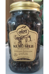 Alan Zeytinleri 351-380 Kalibre Az Tuzlu Gemlik Siyah Zeytin Kavanoz 6x900 gr
