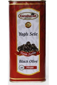 Karabacak Yağlı Tuzlu Sele Siyah Zeytin Teneke 1 kg