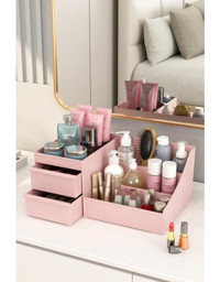 Dovi Home 3 Katlı 2 Çekmeceli Makyaj Organizeri Pembe