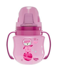 Wee Baby Galaxy Akıtmaz Kulplu 6+ Ay 125 ml Alıştırma Bardağı Pembe