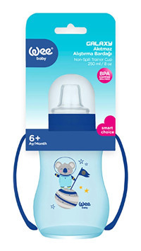 Wee Baby Galaxy Kulplu 6+ Ay 250 ml Alıştırma Bardağı Lacivert