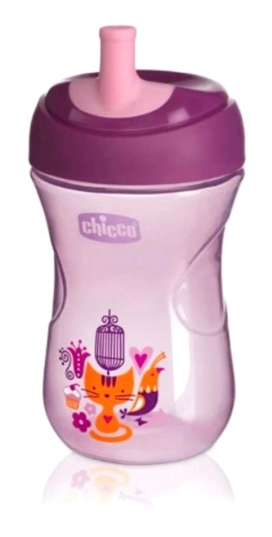 Chicco Pipetli Akıtmaz Kulpsuz 12+ Ay 266 ml Alıştırma Bardağı Mor