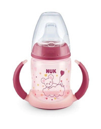 Nuk FC Plus Karanlıkta Parlayan PP Learner Akıtmaz Kulplu 6+ Ay 150 ml Alıştırma Bardağı Pembe