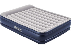Bestway Queen Built Katlanır Ev Tipi Çift Kişilik Şişme Yatak Beyaz-Lacivert