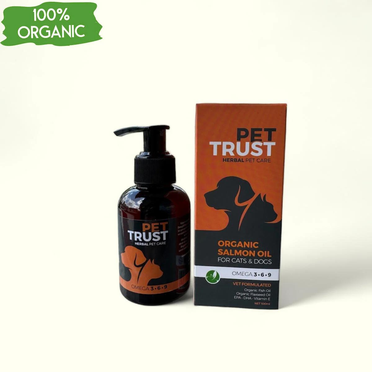Pet Trust Herbal Pet Care Organik Somon Yağı Kemik Tüy Sağlığı İçin 100 ml Sıvı Köpek Vitamini