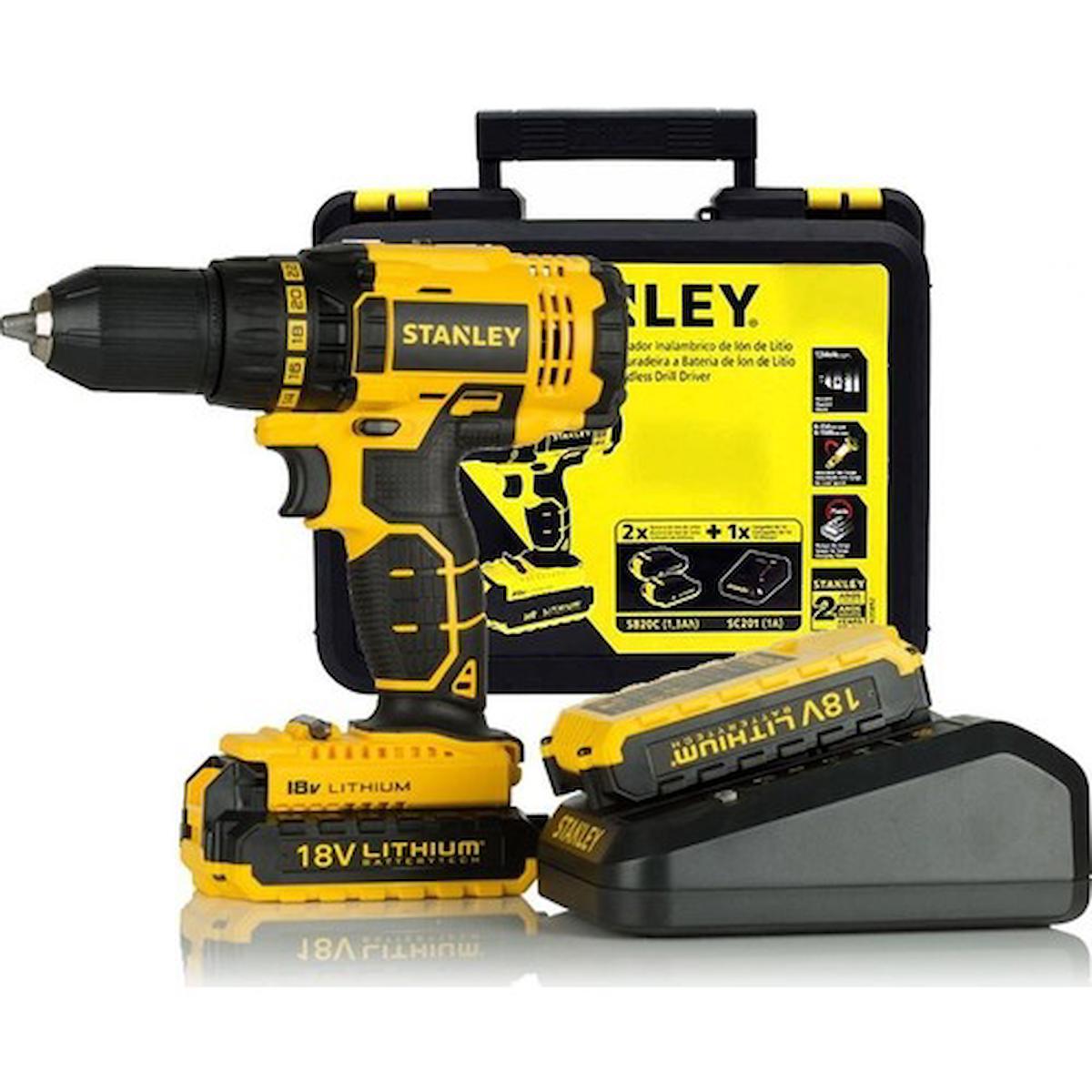 Stanley SBD20S2K 18 V 1.5 Ah Akülü Vidalama Makinesi