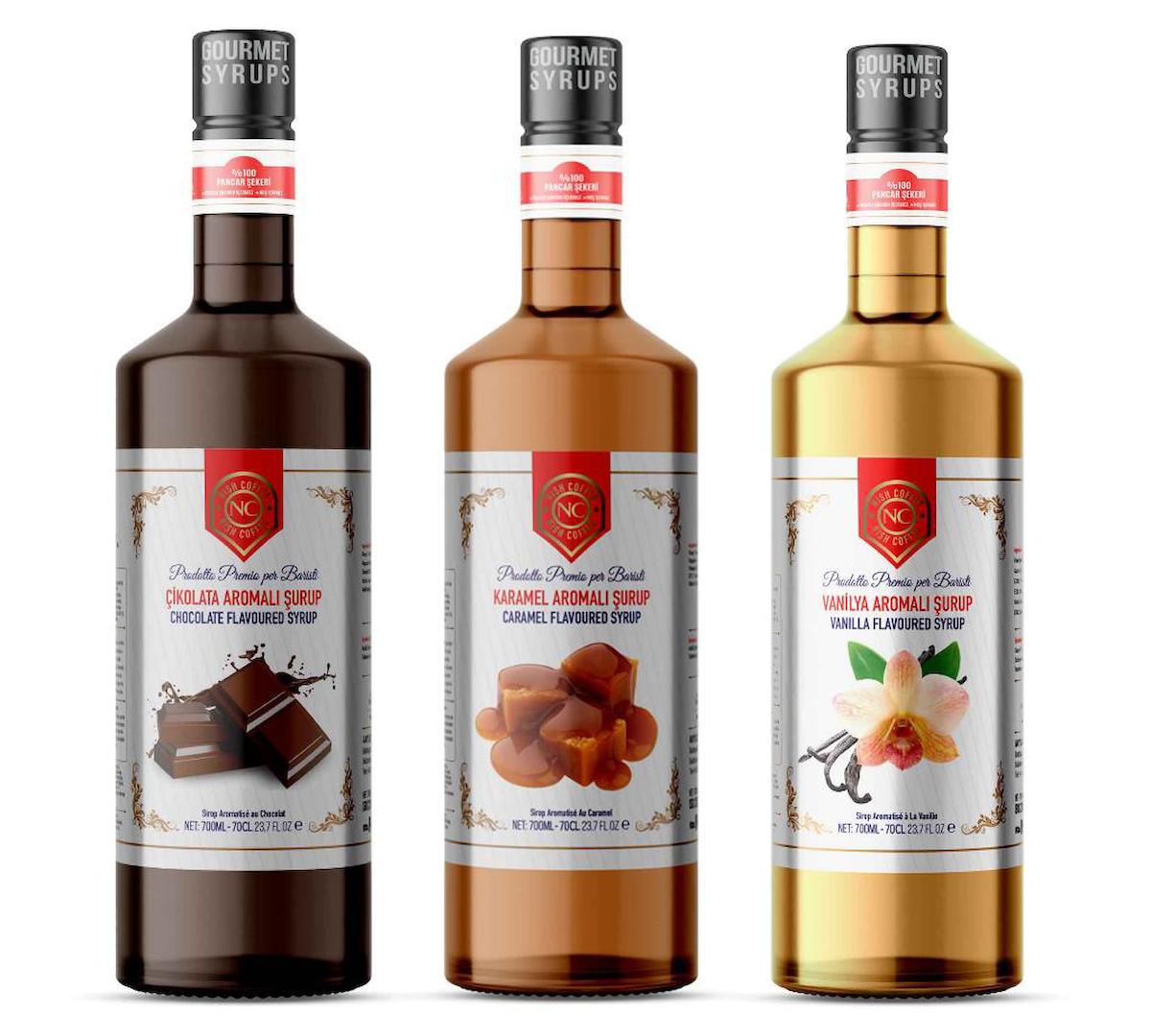 Nish Kahve Vanilya Karamel Çikolata Kahve Şurubu 3x700 ml