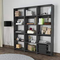 Bimossa Robin 15 Bölmeli 15 Raflı Suntalam 160 cm Gri