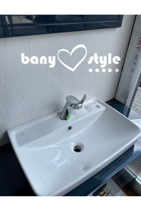 Turkuaz Seramik Duru Klasik Tekli 50 cm Seramik Tezgah Üstü Dikdörtgen Lavabo Beyaz
