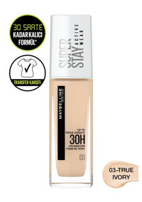 Maybelline New York Super Stay Active Wear True Ivory 03 Likit Şişe Fondöten 30 ml