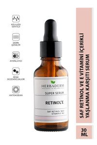 Herbaderm Super Retinollü Canlandırıcı Yaşlanma Kırışıklık Karşıtı Jel Yüz Serumu 30 ml