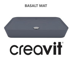 Creavit Ultra UL060 Klasik Tekli 60 cm Seramik Tezgah Üstü Dikdörtgen Lavabo Antrasit