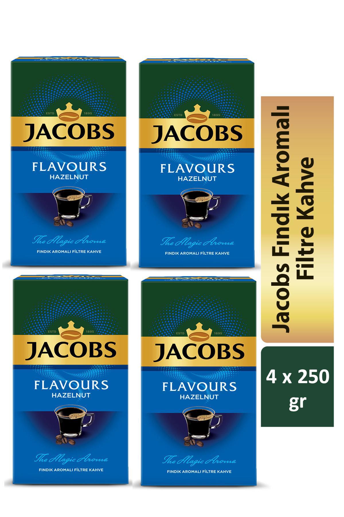Jacobs Flavours Fındık Brezilya Arabica Öğütülmüş Filtre Kahve 4x250 gr