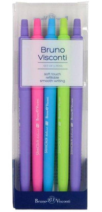 Bruno Visconti Slim Click Plastik 5 Renkli 0.5 mm 5'li Tükenmez Kalem