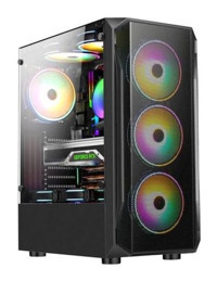 Everest X-Racer Peak RGB 4 Fanlı Siyah Dikey Kullanım Mid Tower Oyuncu Bilgisayar Kasası