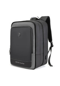 Arctic Hunter B00227 Düz İki Gözlü Oxford Kumaş 17 inç Sırt Laptop Çantası Siyah