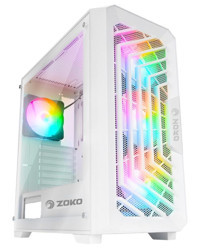 Zoko Chiko RGB Mesh Sıvı Soğutmalı 4 Fanlı Beyaz Dikey Kullanım Mini ATX Oyuncu Bilgisayar Kasası