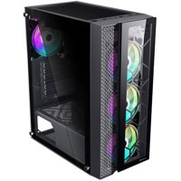 Gamebooster GB-F3105B RGB Mesh 4 Fanlı Siyah Dikey Kullanım ATX Oyuncu Bilgisayar Kasası