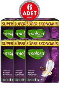 Molped Supernight Orta 14'lü Hijyenik Ped 6 Adet