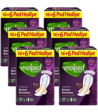 Molped Supernight Orta 22'li Hijyenik Ped 6 Adet