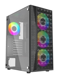 Gamebooster GB-G2616B RGB Mesh 4 Fanlı Siyah Dikey Kullanım ATX Oyuncu Bilgisayar Kasası