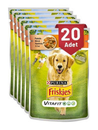 Friskies Tavuklu Parça Etli Yetişkin Yaş Köpek Maması 100 gr 20'li