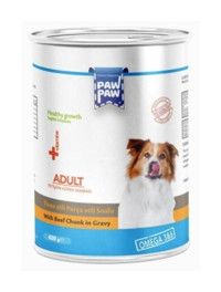 Paw Paw Dana Etli Aromalı Parça Etli Yetişkin Yaş Köpek Maması 400 gr