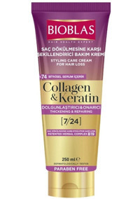 Bioblas Kolajen Besleyici Onarıcı Keratinli Boyalı Tüm Saçlar için Durulanmayan Kadın Saç Kremi 250 ml